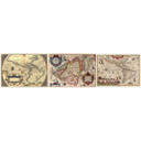 Diversos mapas de América Realizados entre la segunda mitad del siglo XVI y los primeros años del XVII. El autor del primero es Abraham Ortelius, y se editó en 1570; del segundo, Jan Huygen van Linschoten, y fue publicado en 1596. El tercero y más reciente pertenece al atlas de Jodocus Hondius de 1606